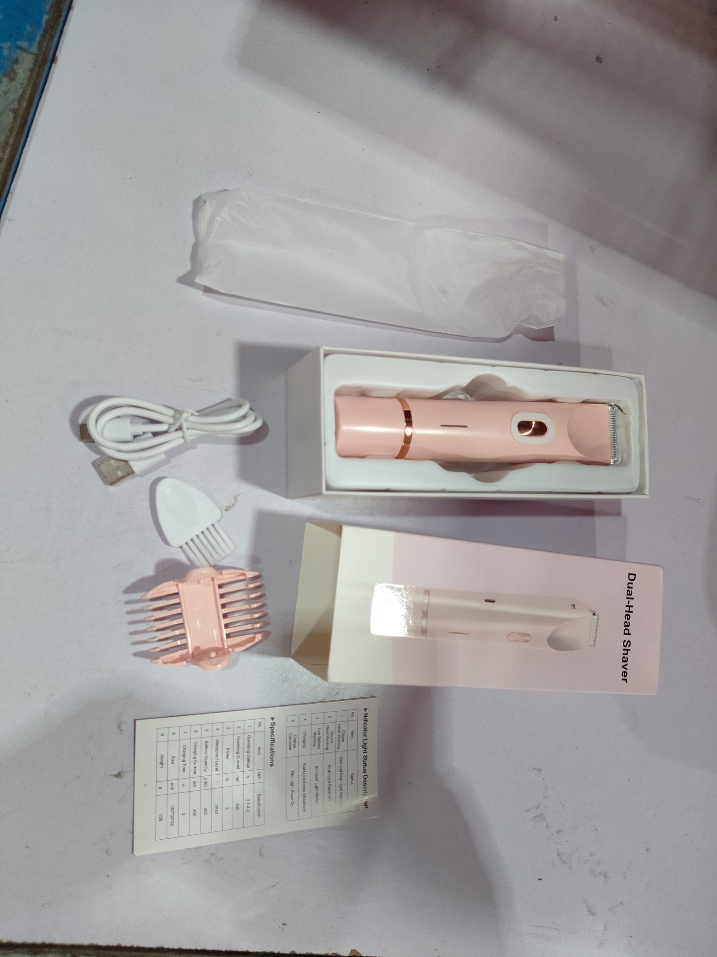 2 In 1 Hair Remover Women's Double Head Shaver Private Pubic Hair Trimmer Electric Razor Wet Dry Electric Body Hair