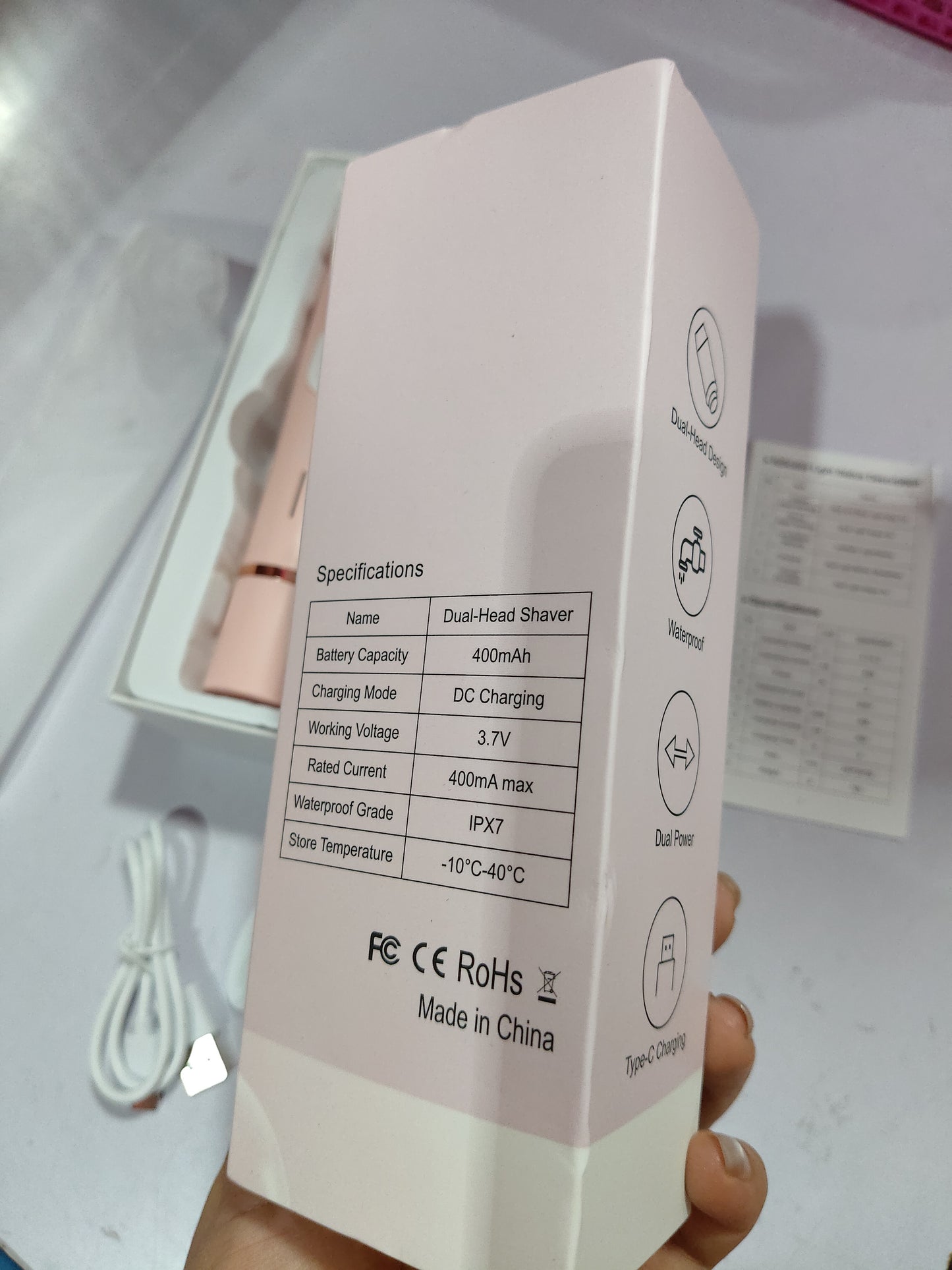 2 In 1 Hair Remover Women's Double Head Shaver Private Pubic Hair Trimmer Electric Razor Wet Dry Electric Body Hair